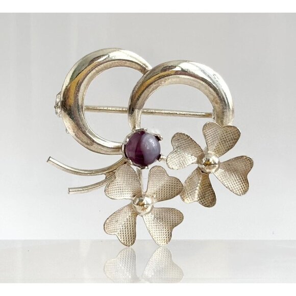 Art Nouveau "Horstner" Signed 900 Silver Vintage Daisy Flower Large Brooch - Picture 1 of 10